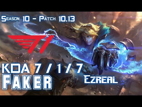 T1 Faker EZREAL vs DRAVEN ADC - Patch 10.13 KR Ranked