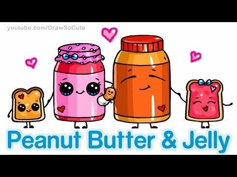 How to Draw Cute Cartoon Food - Peanut Butter and...