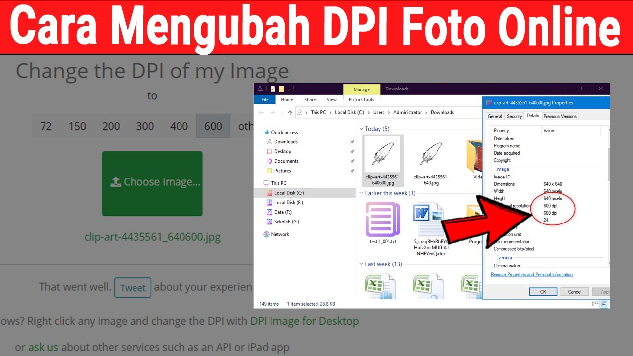Cara Mengubah dpi Foto Online
