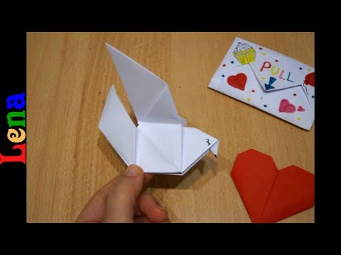 Creative with Lena 🐦 Origami Taube falten - Paper dove origami bird DIY - ОРИГАМИ ГОЛУБЬ