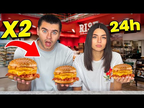 🍔 MANGIO IL DOPPIO della MIA RAGAZZA per 24 ORE!