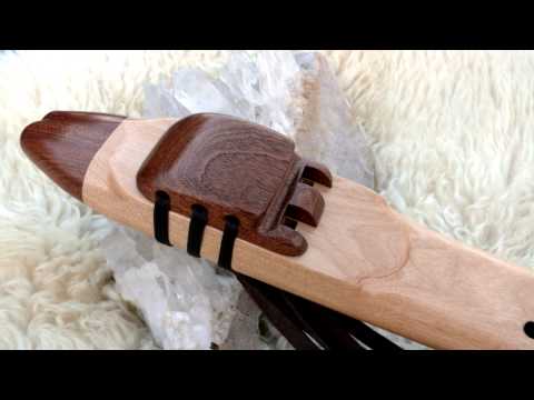 Native American Inspired 7 hole Extended Scale DRONE FLUTE in the Key of F# of Cherry and Sapele