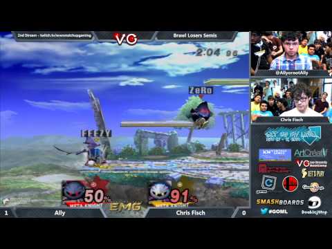 GOML - Ally (Metaknight) Vs. Chris Fisch (Metaknight) SSBB Losers Semis - Smash Brawl