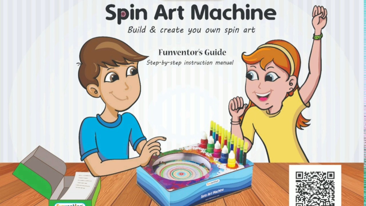 Funvention Spin Art Machine DIY STEM Learning Kit, build, play & learn spin art