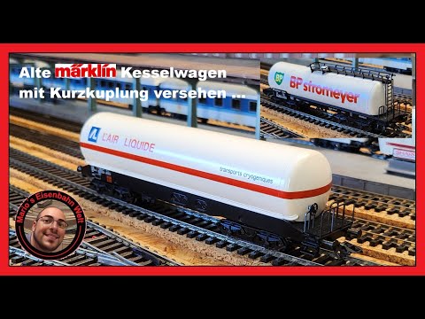 Old Märklin tank cars fitted with close couplings...!!! H0 layout / Mario's Railway World