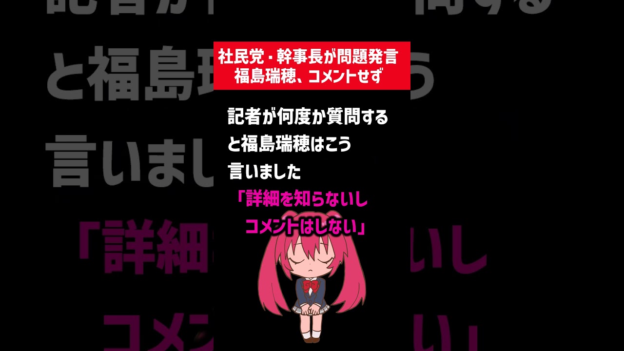 社民党党首・福島瑞穂、服部良一幹事長の辺野古転覆事故に関する問題発言について記者から質問されコメントを避ける。代表としてあまりにも無責任な対応ではないでしょうか？