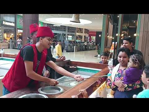 # manasvi is trying to catch Turkish ice cream