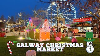 Galway Christmas Market | 4K Night Walk Through Eyre Square