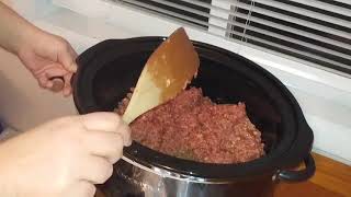 Browning Ground Beef in the Crockpot