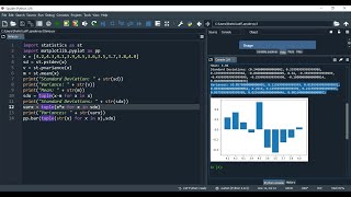 Python: Calculating variance and standard deviation in Python and drawing a chart