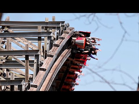 Off-ride footage of a Lightning Rod train