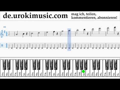 Klavier Lernen (rechte Hand) The Pink Panther - Theme Song Tabulatur Teil#1 Übungen um-i995