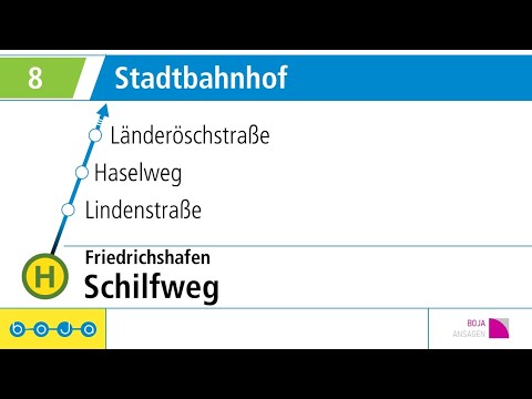 Stadtwerke Friedrichshafen Ansagen | 8 Schilfweg - Stadtbahnhof | BoJa Ansagen