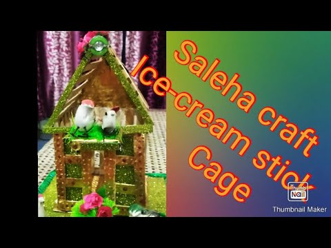 Saleha craft how to make ice cream stick cage