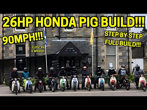 HOW TO BUILD STEP BY STEP 26HP 212CC HONDA C90 (90MPH!!!)