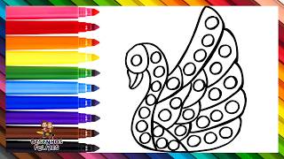 Desenhar E Colorir um Cisne POP IT 🦢🌈 Desenhos para Crianças