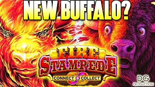 🚨NEW🚨OMG FIRE STAMPEDE BUFFALO? BIG COMEBACK WIN CONNECT & COLLECT SLOT MACHINE LAS VEGAS CASINO