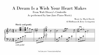 A Dream Is a Wish Your Heart Makes - kno Piano Music - Sheet music transcription