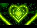 Heart Tunnel💚Green Heart Background | Neon Heart Background Video | Wallpaper Heart [10 Hours]