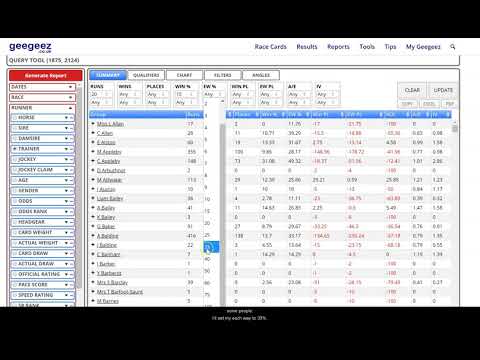Researching Racing Angles with Query Tool: Part 3a