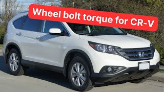 Honda CR-V 2012-2014 wheel nut torque
