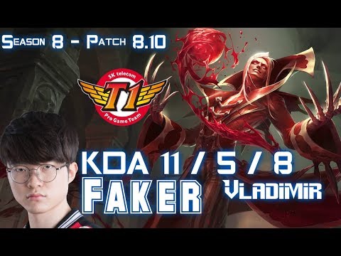 SKT T1 Faker VLADIMIR vs IRELIA Mid - Patch 8.10 KR Ranked