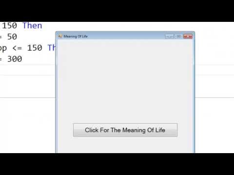 VB Express 2012 Desktop Tutorial 10 - The Meaning Of Life Explained