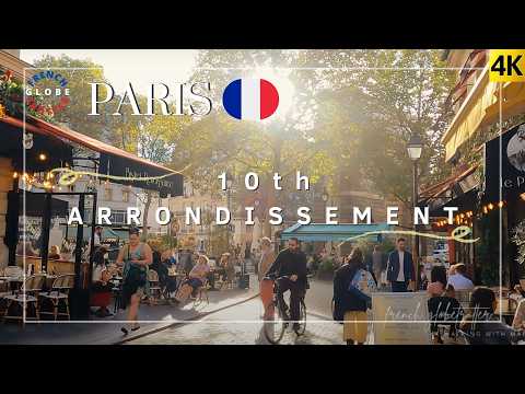 Paris 10th arrondissement🇫🇷 Canal Saint-Martin ➜Porte Saint-Denis 4K Autumn Walking Tour