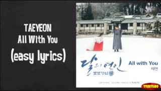 TAEYEON - All With You Lyrics (karaoke with easy lyrics)