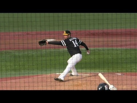 スロー映像)ソフトバンク 又吉克樹 投球フォーム 2022.3.13(神宮球場)OP戦