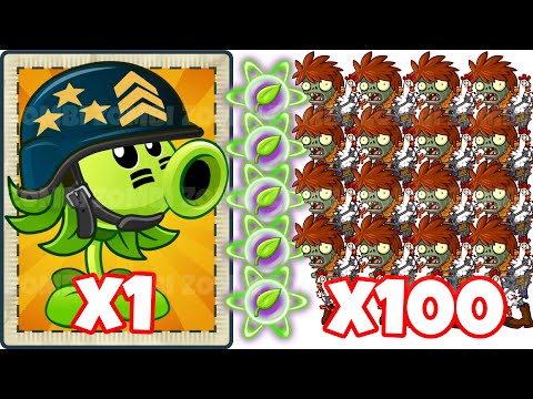 1 Plants With 5 Plant Food VS 100 Chicken Wrangler Zombie Who Will Win? - PVZ 2