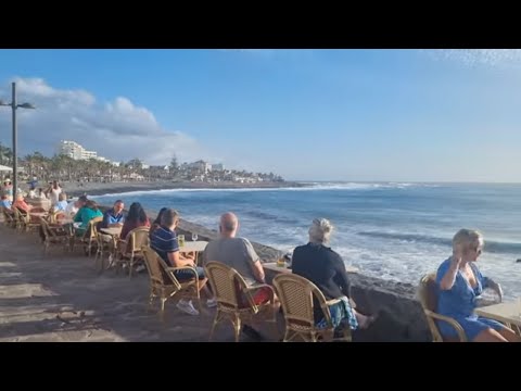 Tenerife Las Americas Promenade  Sunset Walk to Papagayo Beach Club Meeting Alan from Hull