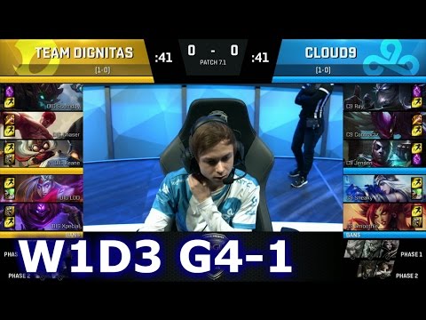 Dignitas vs Cloud 9 Game 1 | S7 NA LCS Spring 2017 Week 1 Day 3 | DIG vs C9 G1 W1D3 1080p