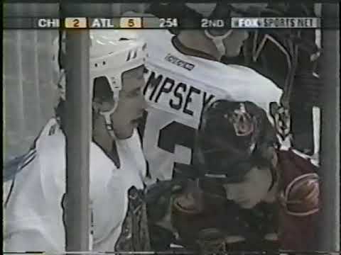 Blackhawks vs Thrashers scrum - Oct 18, 2003