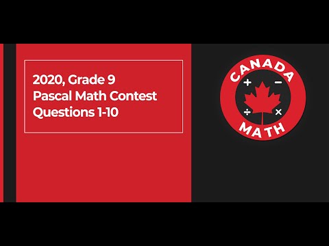 2020, Grade 9, Pascal Math Contest | Questions 1-10