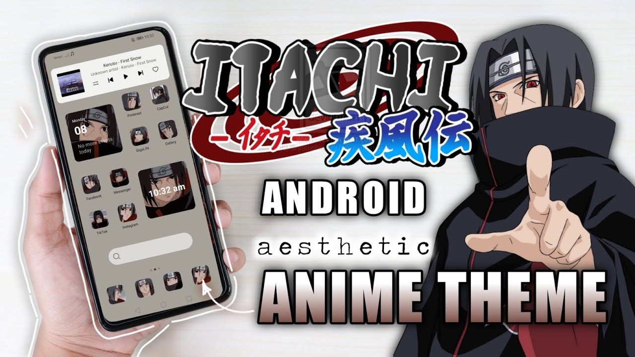 ⛩️ how to make an anime theme on your phone homescreen - uchiha itachi (aesthetic)