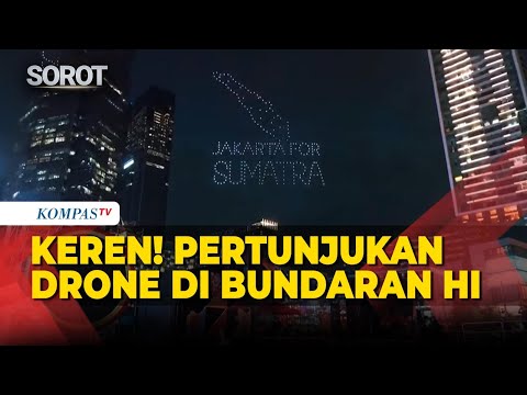 Keren! Pertunjukan Drone Hiasi Langit Jakarta saat Perayaan Malam Tahun Baru 2026 di Bundaran HI