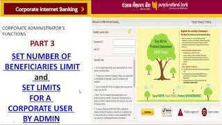 PNB Corporate Internet Banking Part 3: How to SET LIMITS of corporate users.