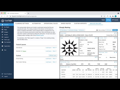 Part of a video titled ForeFlight Admin Tips: Custom Navlog Builder in Dispatch - YouTube