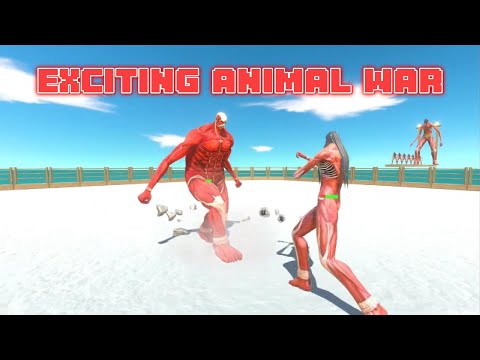 Eren Titan vs Workshop Units | Animal Revolt Battle Simulator | LV Games
