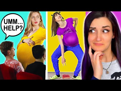 Pregnant Woman Reacts to Funny Pregnancy Situations ...but They're Not Relatable