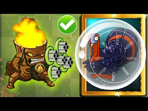 PvZ 2 Gameplay - 99 Plants level 1 Vs 5 Turkey Ball Zombie Level 10 - Who will win?