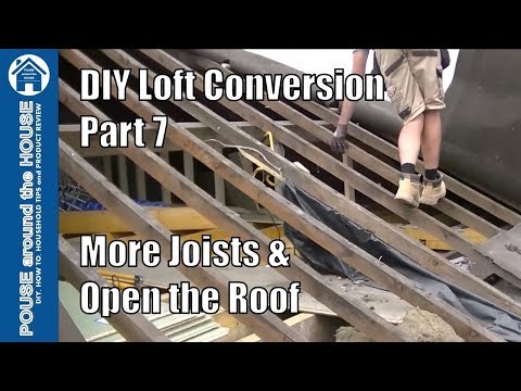Loft Conversion Part 7 - More joists and open the roof! Remove slates and felt.