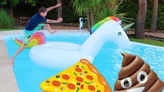 CHALLENGE SAUTS DANS LA PISCINE, SUR DES GONFLABLES ! 💦