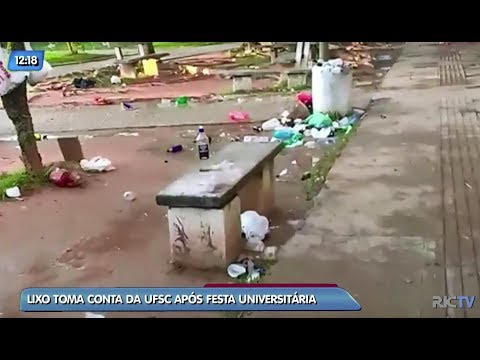 Luiz Carlos Prates: lixo toma conta da UFSC após festa universitária
