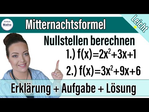 Nullstellen einer quadratischen Funktion mit Mitternachtsformel | abc-Formel