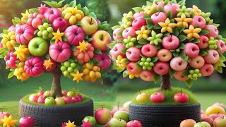 Easy and new method of planting to grow hybrid apple and star fruit trees. #gardening