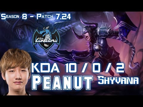 LZ Peanut SHYVANA vs KHA'ZIX Jungle - Patch 7.24 KR Ranked