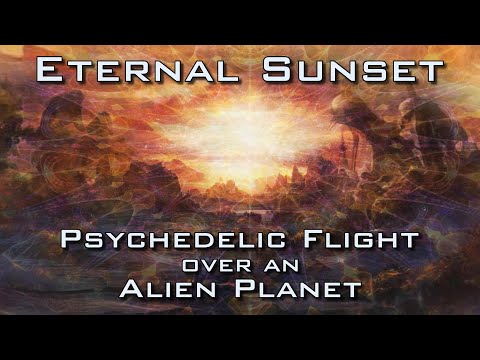 Eternal Sunset - Psychedelic Trip over Alien Planet by GAN & Neural Style Transfer AI algorithms