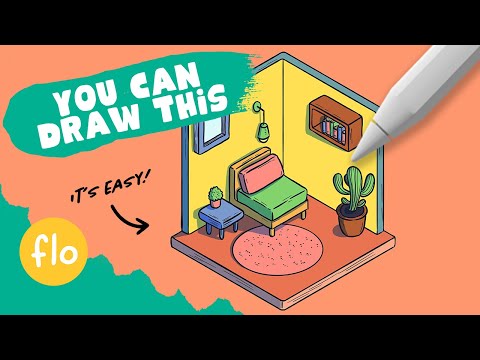 Isometric Room Drawing in Procreate - Step By Step Tutorial